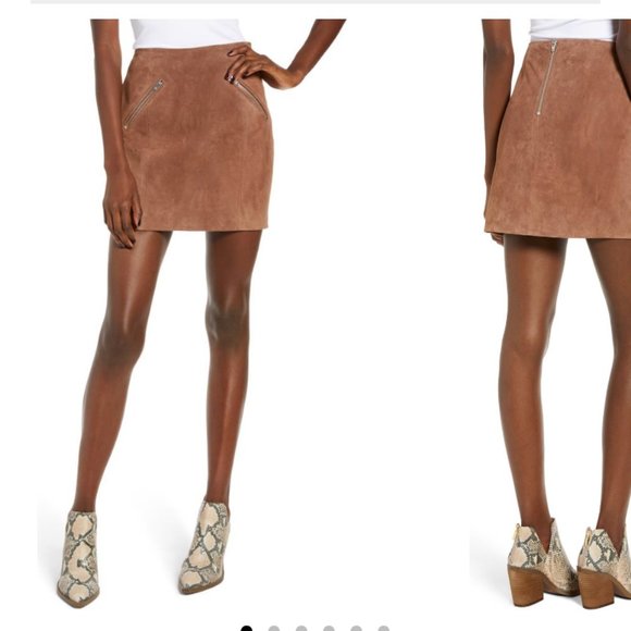 Nordstrom Tan Suede Mini Skirt - Picture 1 of 13